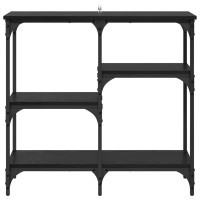 Produktbild för Konsolbord med hylla Svart Ek 80 x 29 x 75 cm Konstruerat trä