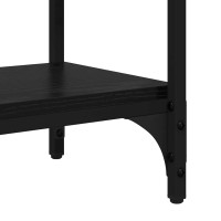 Produktbild för Konsolbord med hylla Svart Ek 80 x 29 x 75 cm Konstruerat trä