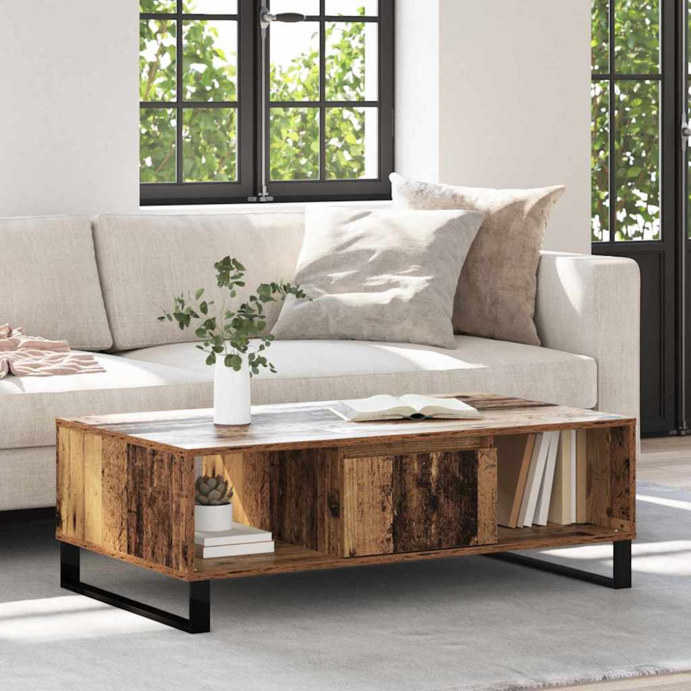 Produktbild för Kaffeebord Gammalt trä 104 x 60 x 35 cm Konstruerat trä
