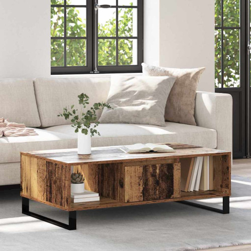 vidaXL Kaffeebord Gammalt trä 104 x 60 x 35 cm Konstruerat trä