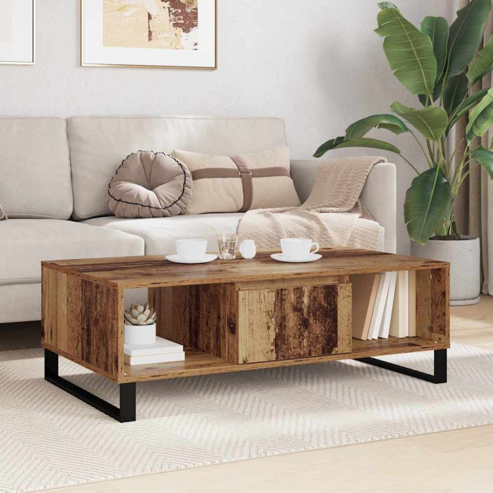 Produktbild för Kaffeebord Gammalt trä 104 x 60 x 35 cm Konstruerat trä