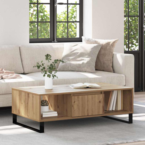 vidaXL Kaffeebord Artisan Ek 104 x 60 x 35 cm Konstruerat trä