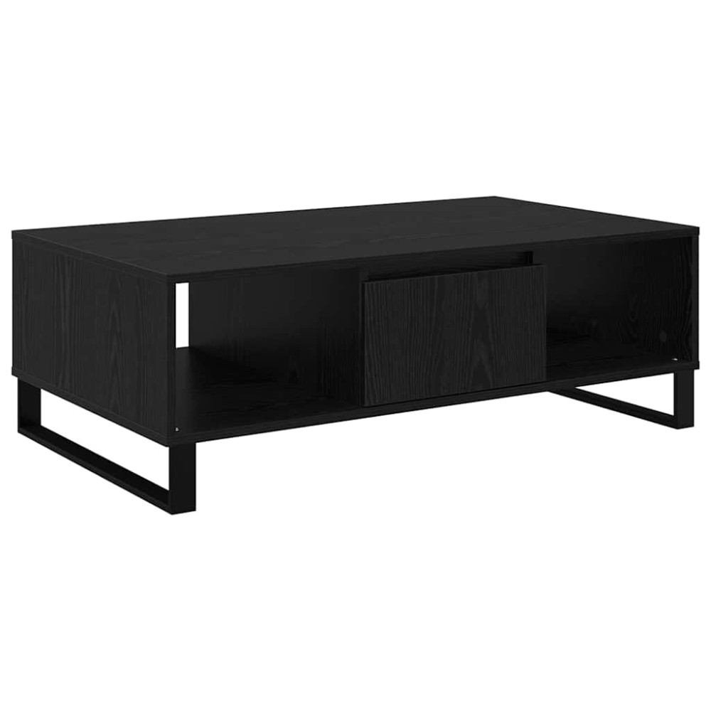 Produktbild för Kaffeebord Svart Ek 104 x 60 x 35 cm Konstruerat trä