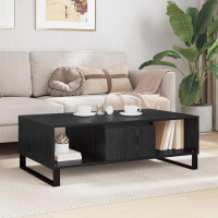 Produktbild för Kaffeebord Svart Ek 104 x 60 x 35 cm Konstruerat trä
