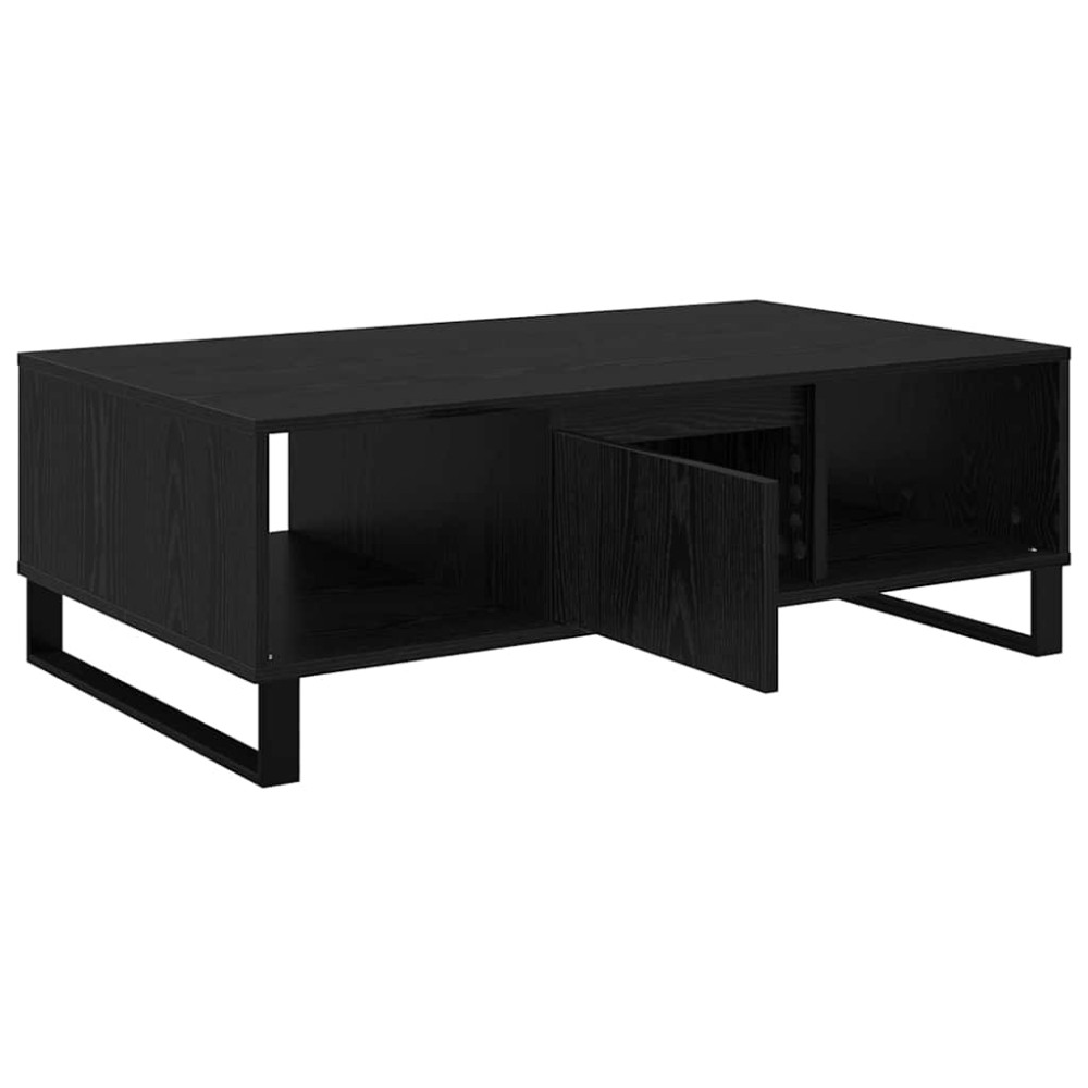 Produktbild för Kaffeebord Svart Ek 104 x 60 x 35 cm Konstruerat trä
