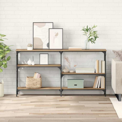 vidaXL Konsolbord Artisan Ek 150 x 29 x 76,5 cm Konstruerat trä