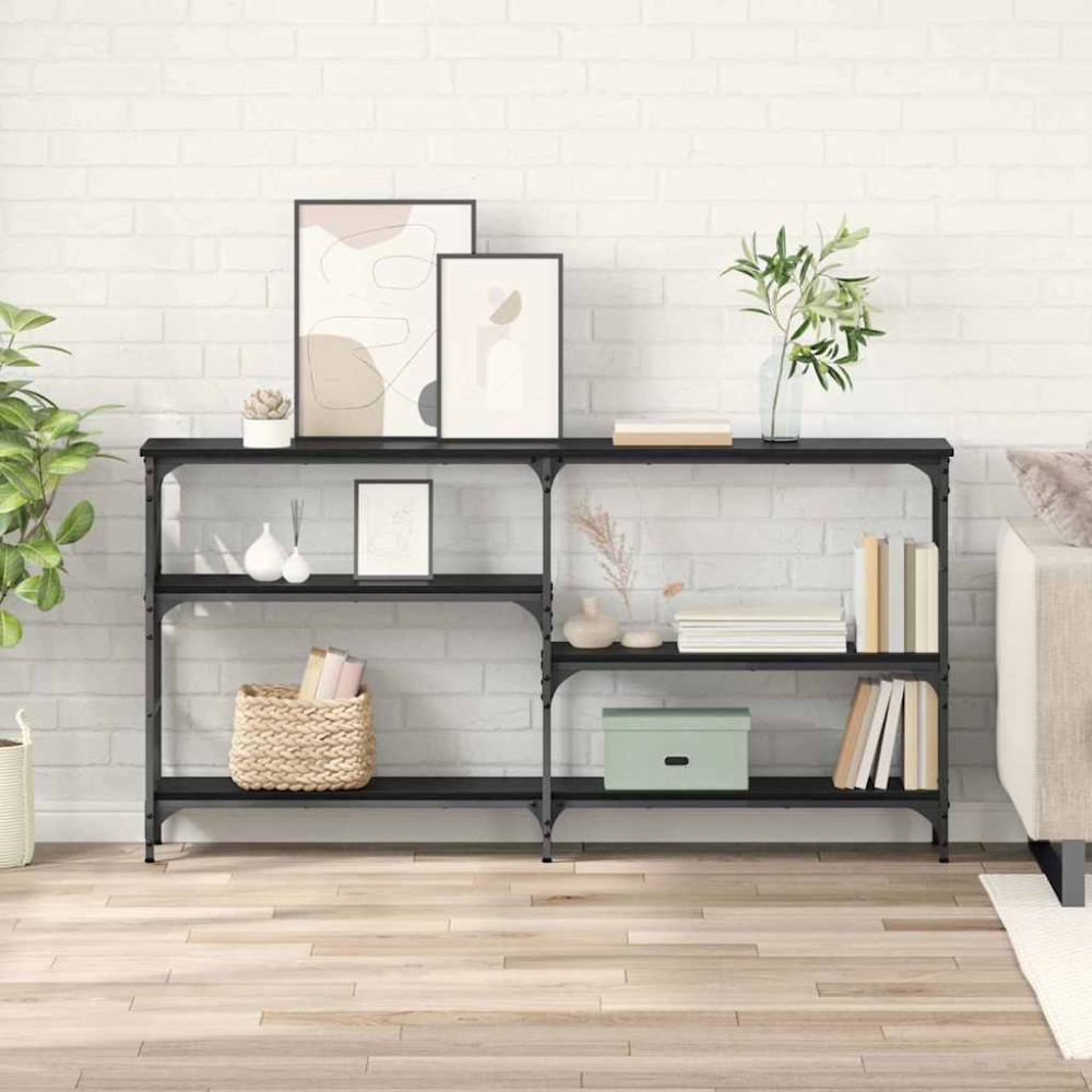 Produktbild för Konsolbord Svart Ek 150 x 29 x 76,5 cm Konstruerat trä
