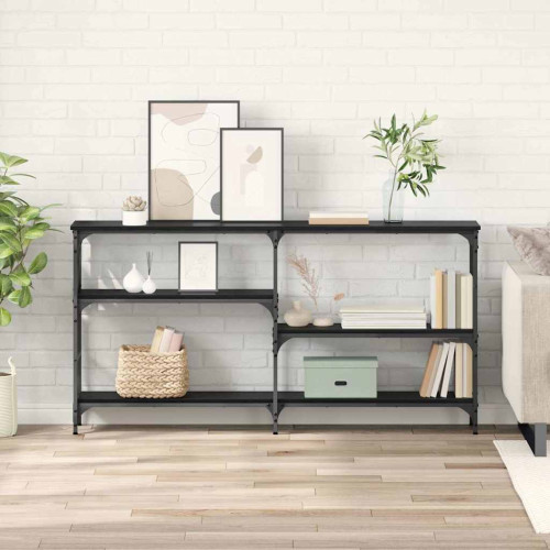 vidaXL Konsolbord Svart Ek 150 x 29 x 76,5 cm Konstruerat trä