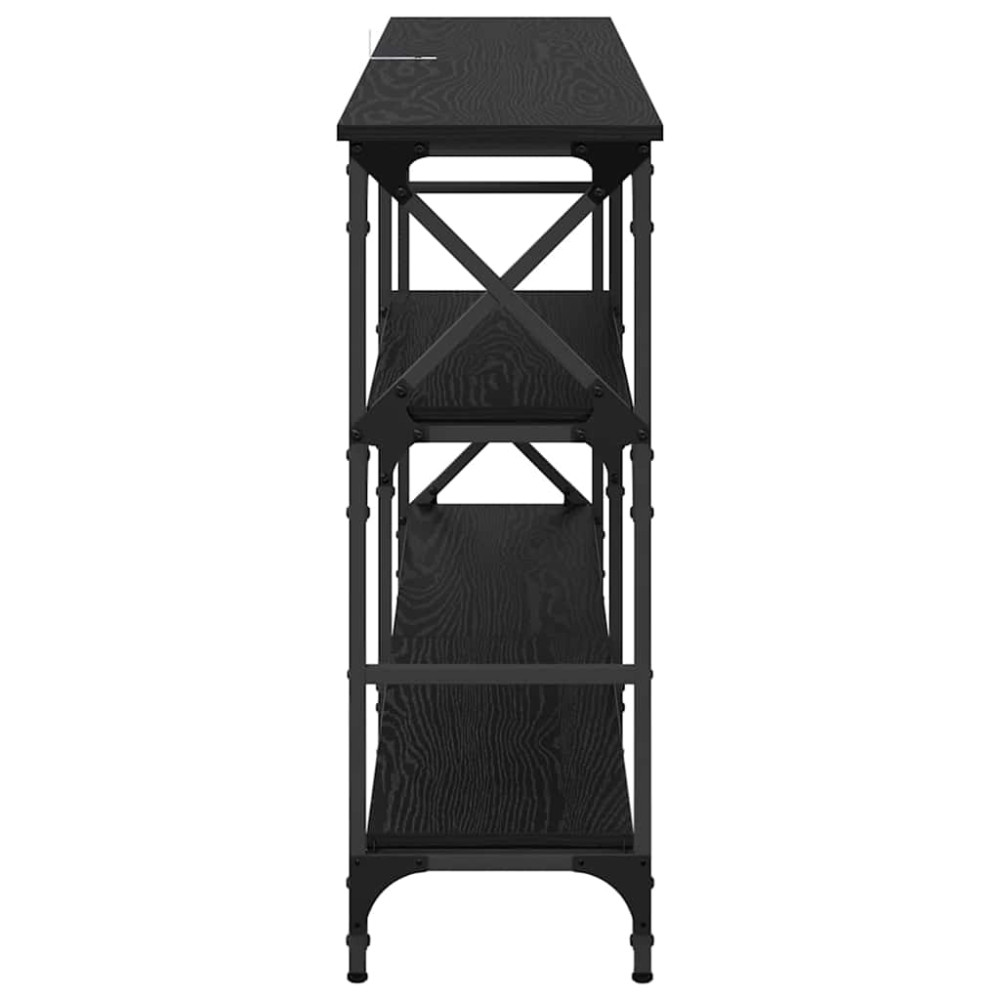 Produktbild för Konsolbord Svart Ek 150 x 29 x 76,5 cm Konstruerat trä