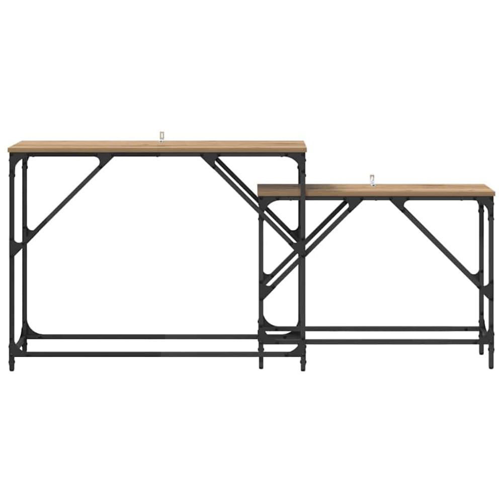 Produktbild för Konsolbord 2 pcs Artisan Ek 100 x 28 x 75 cm Konstruerat trä