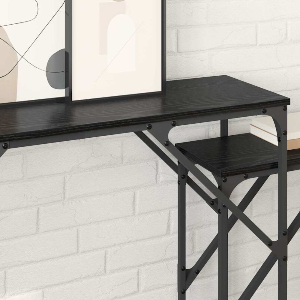 Produktbild för Konsolbord 2 pcs Svart Ek 100 x 28 x 75 cm Konstruerat trä