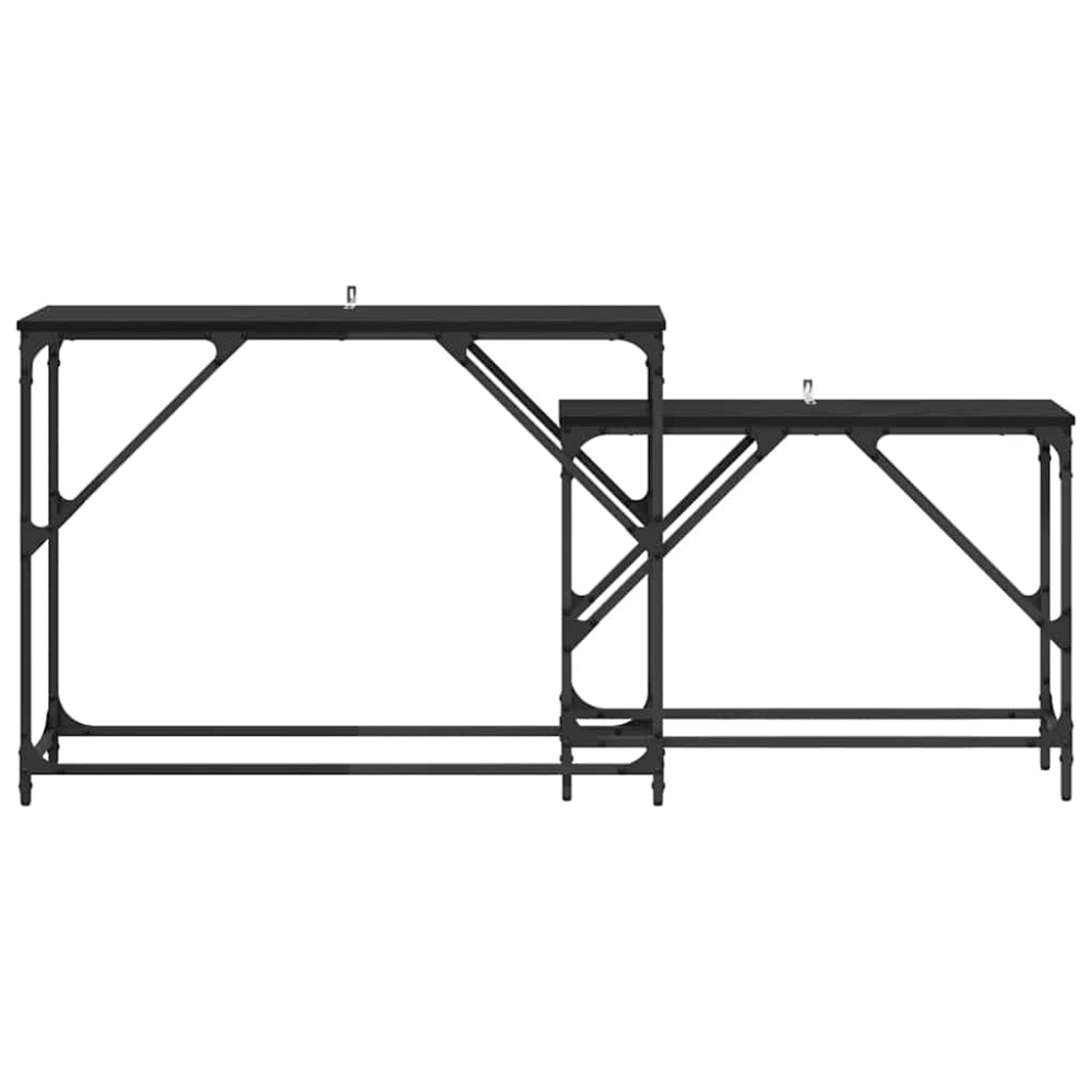 Produktbild för Konsolbord 2 pcs Svart Ek 100 x 28 x 75 cm Konstruerat trä
