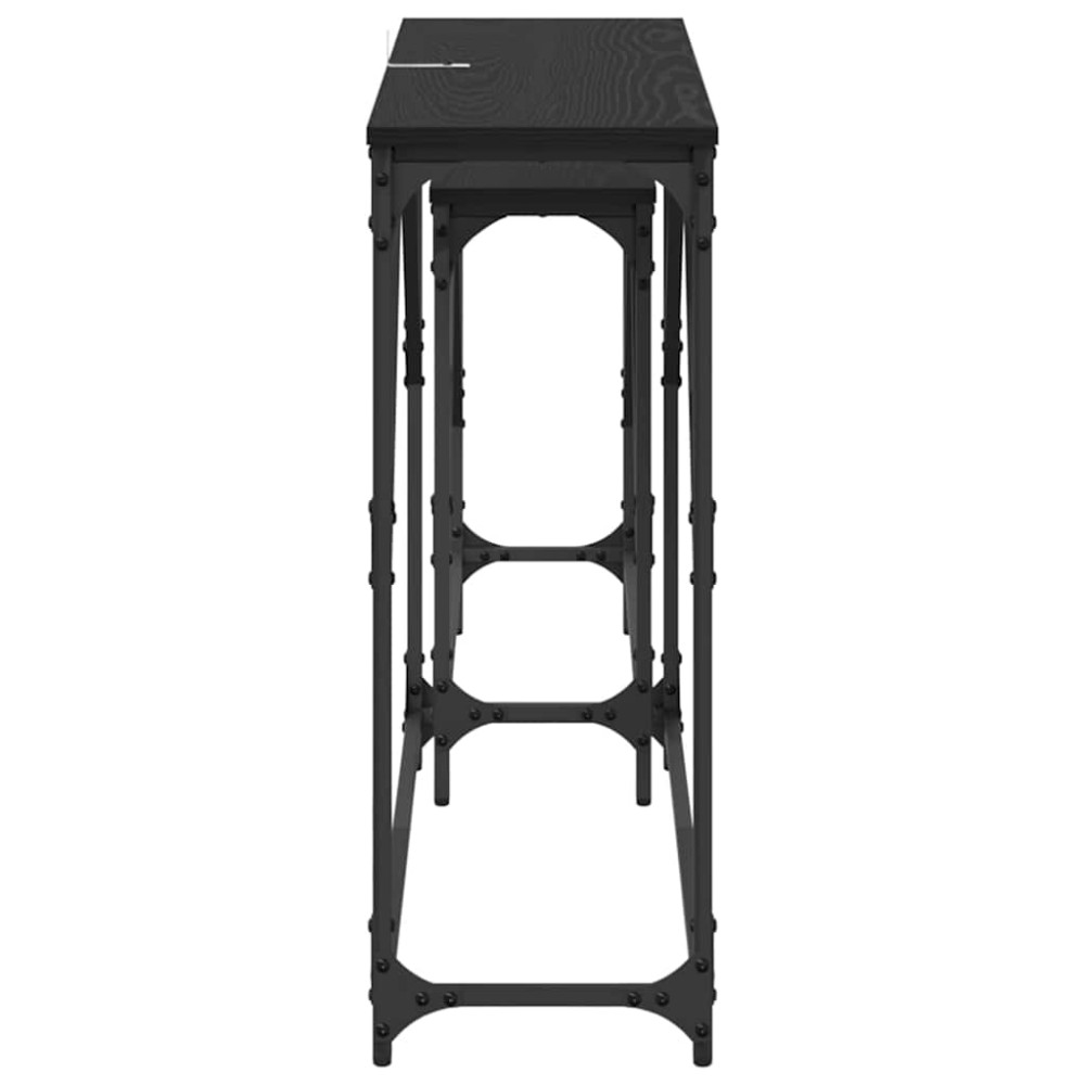 Produktbild för Konsolbord 2 pcs Svart Ek 100 x 28 x 75 cm Konstruerat trä