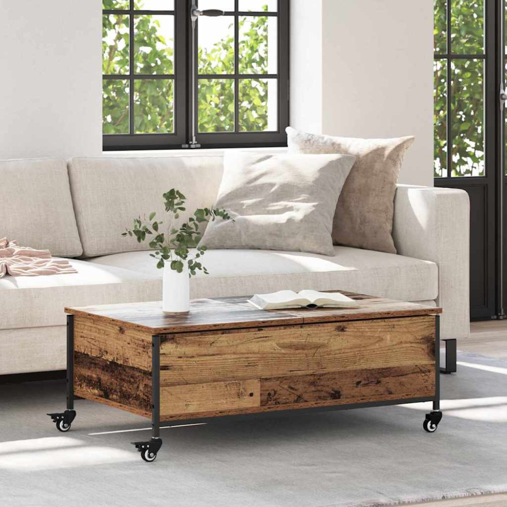 Produktbild för Kaffeebord Gammalt trä 91 x 55 x 32 cm Konstruerat trä