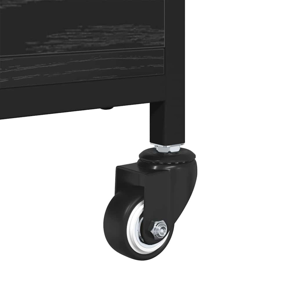 Produktbild för Kaffeebord Svart Ek 91 x 55 x 32 cm Konstruerat trä