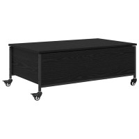 Produktbild för Kaffeebord Svart Ek 91 x 55 x 32 cm Konstruerat trä