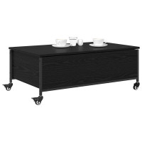 Produktbild för Kaffeebord Svart Ek 91 x 55 x 32 cm Konstruerat trä