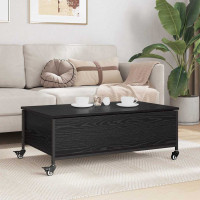 Produktbild för Kaffeebord Svart Ek 91 x 55 x 32 cm Konstruerat trä