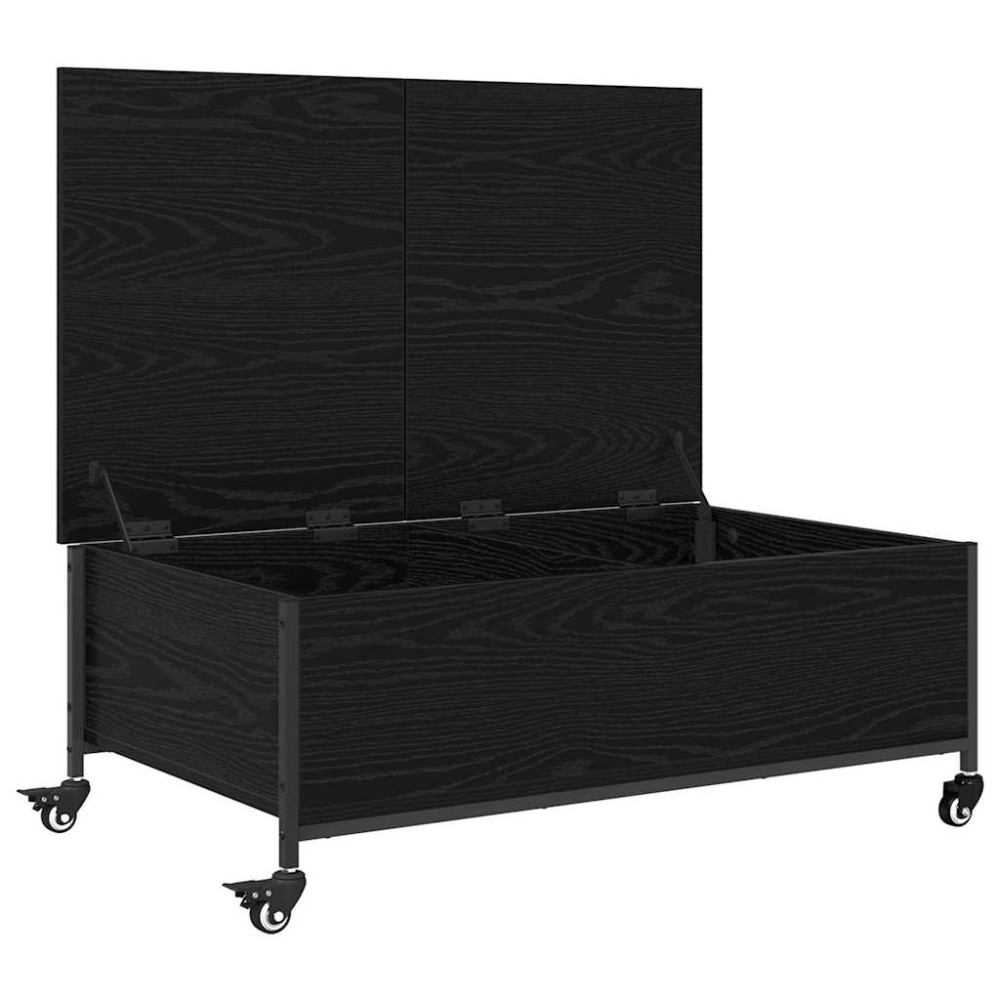Produktbild för Kaffeebord Svart Ek 91 x 55 x 32 cm Konstruerat trä