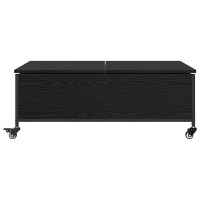 Produktbild för Kaffeebord Svart Ek 91 x 55 x 32 cm Konstruerat trä