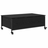 Produktbild för Kaffeebord Svart Ek 91 x 55 x 32 cm Konstruerat trä
