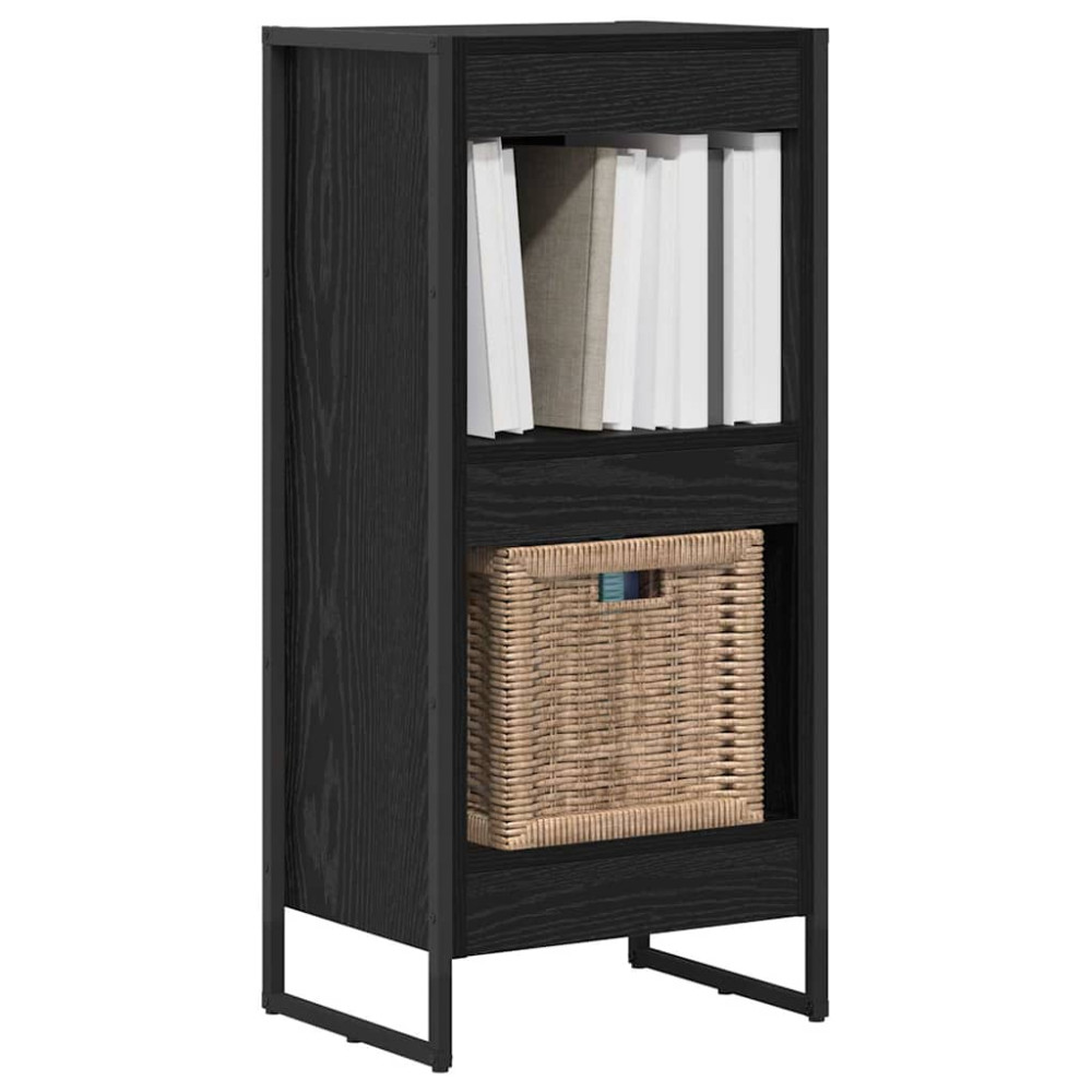 Produktbild för Bokskåp Svart Ek 40 x 30 x 86,5 cm Konstruerat trä