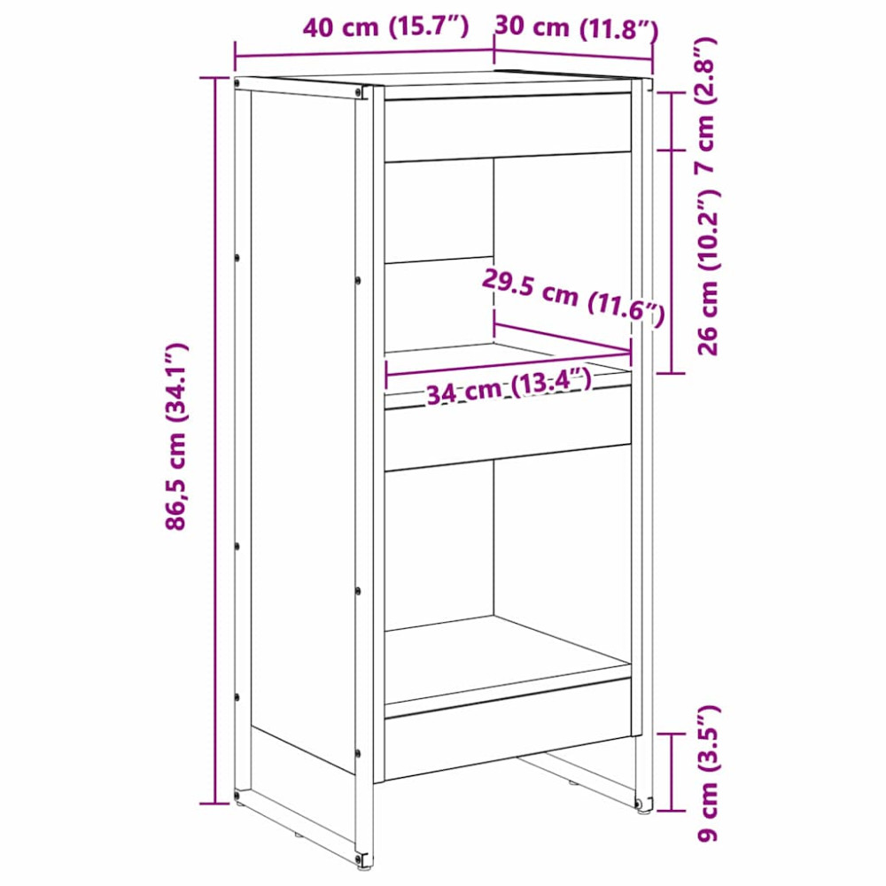 Produktbild för Bokskåp Gammalt trä 40 x 30 x 86,5 cm Konstruerat trä