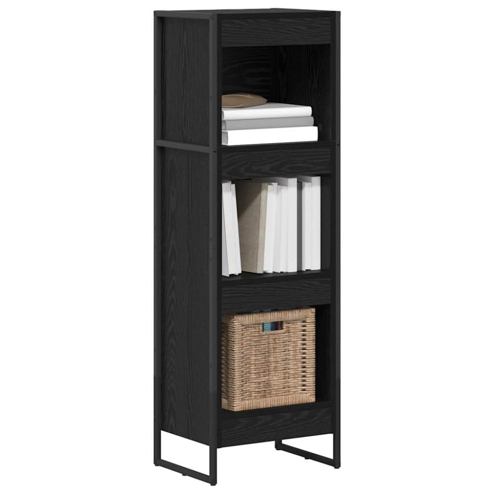 Produktbild för Bokskåp Svart Ek 40 x 30 x 121 cm Konstruerat trä