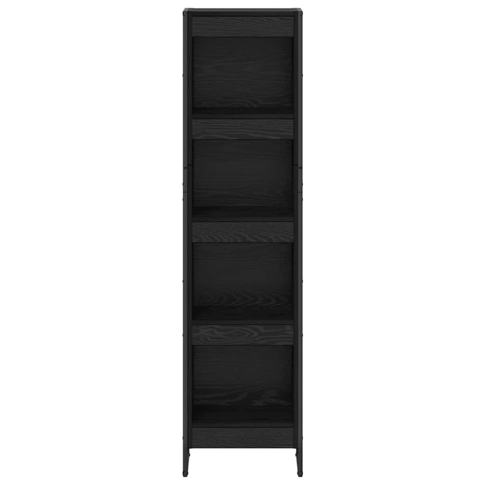 Produktbild för Bokskåp Svart Ek 40 x 30 x 155 cm Konstruerat trä