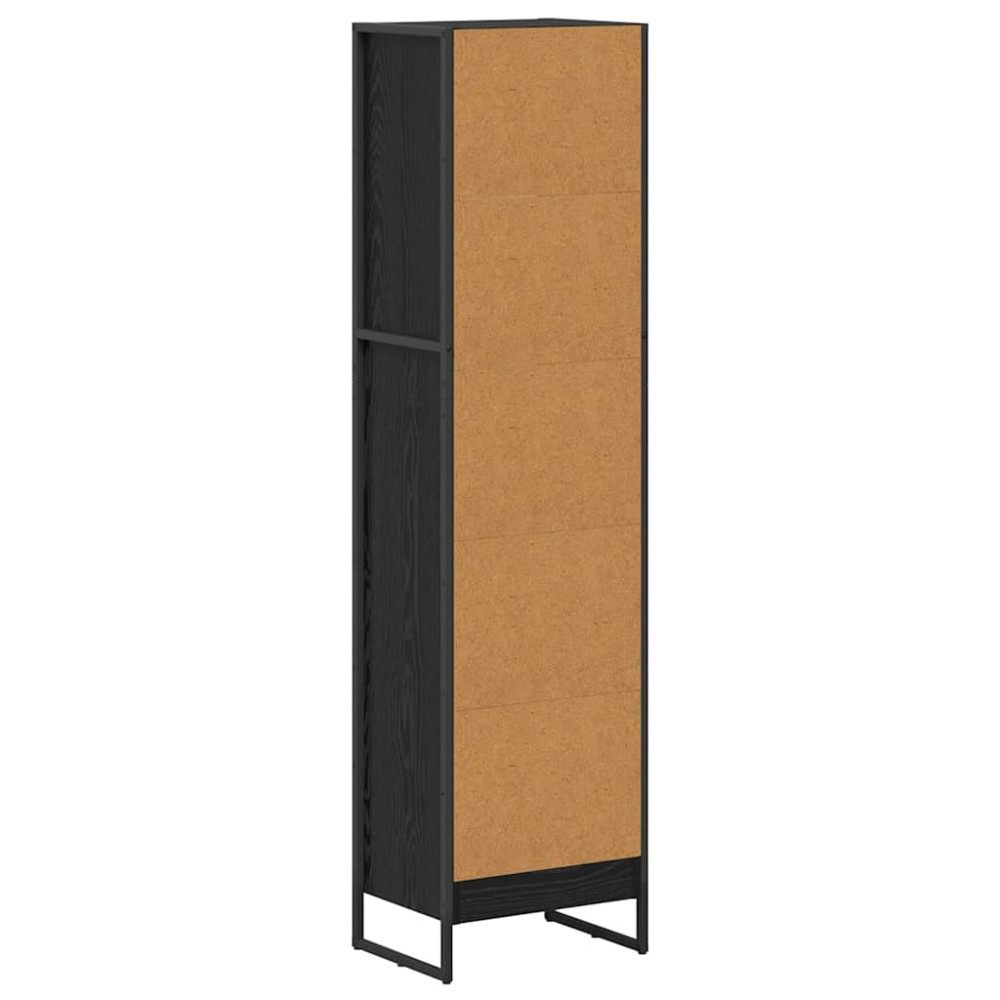Produktbild för Bokskåp Svart Ek 40 x 30 x 155 cm Konstruerat trä