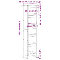 Produktbild för Bokskåp Svart Ek 40 x 30 x 189,5 cm Konstruerat trä