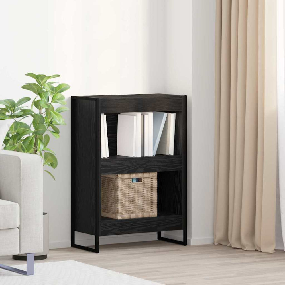 Produktbild för Bokskåp Svart Ek 60 x 30 x 86,5 cm Konstruerat trä