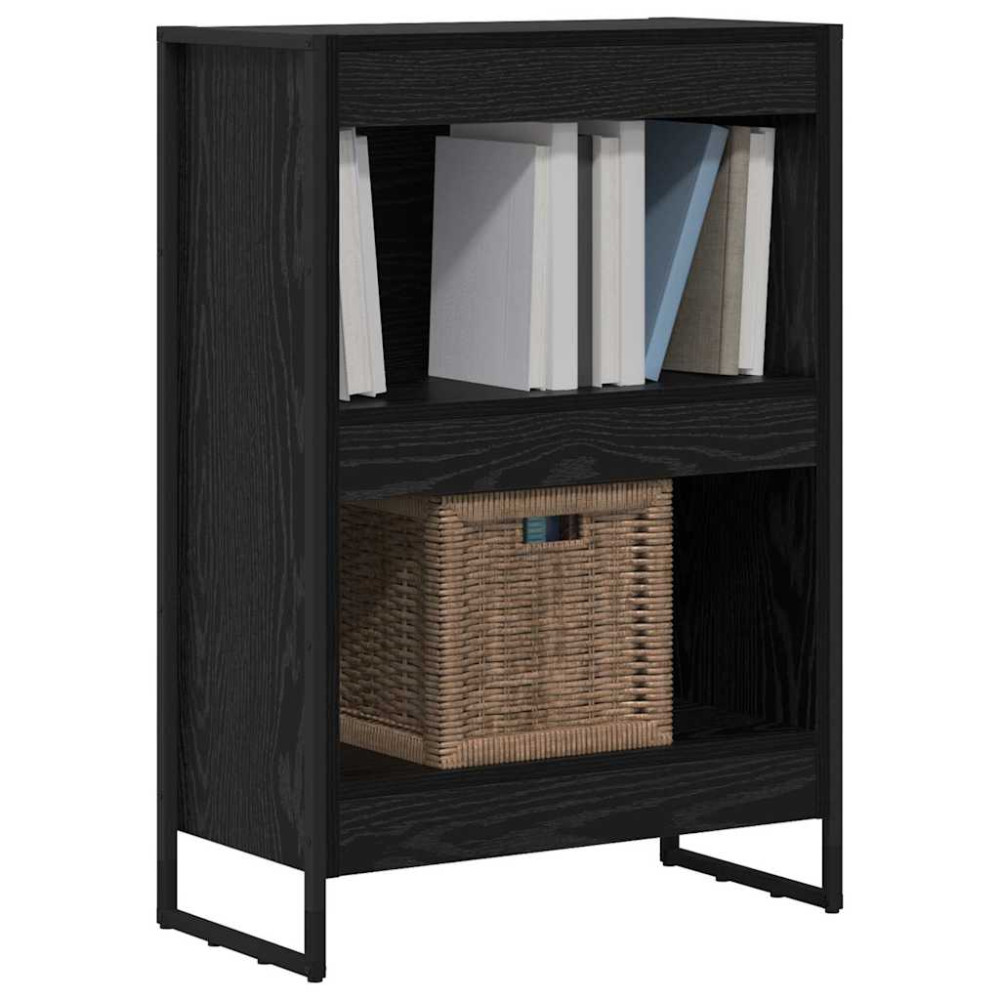 Produktbild för Bokskåp Svart Ek 60 x 30 x 86,5 cm Konstruerat trä