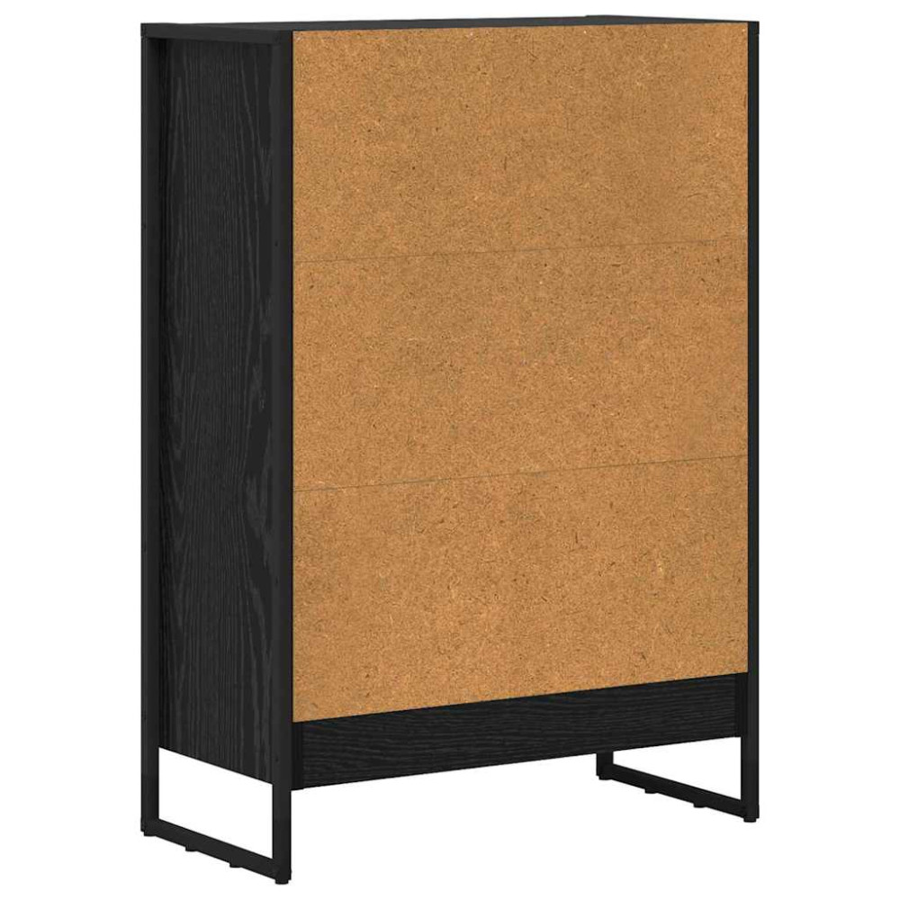 Produktbild för Bokskåp Svart Ek 60 x 30 x 86,5 cm Konstruerat trä