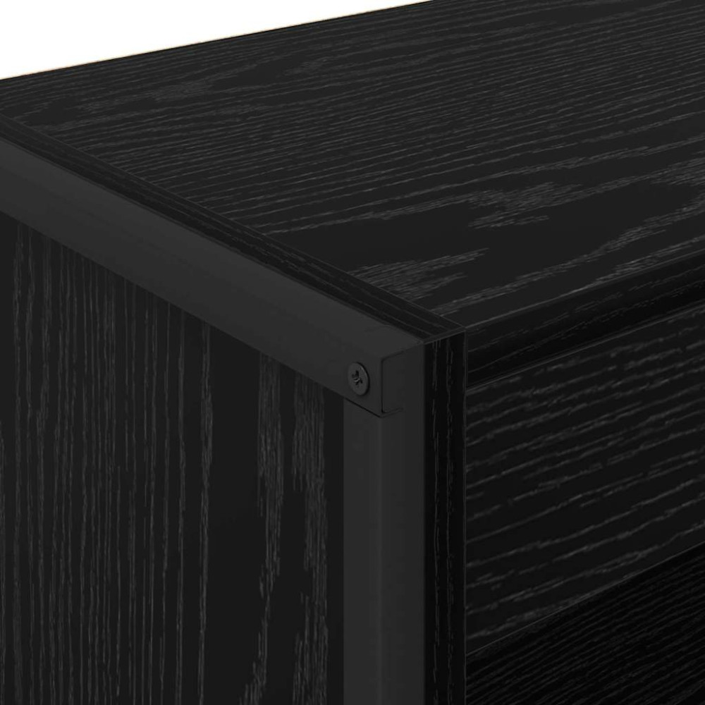 Produktbild för Bokskåp Svart Ek 60 x 30 x 86,5 cm Konstruerat trä