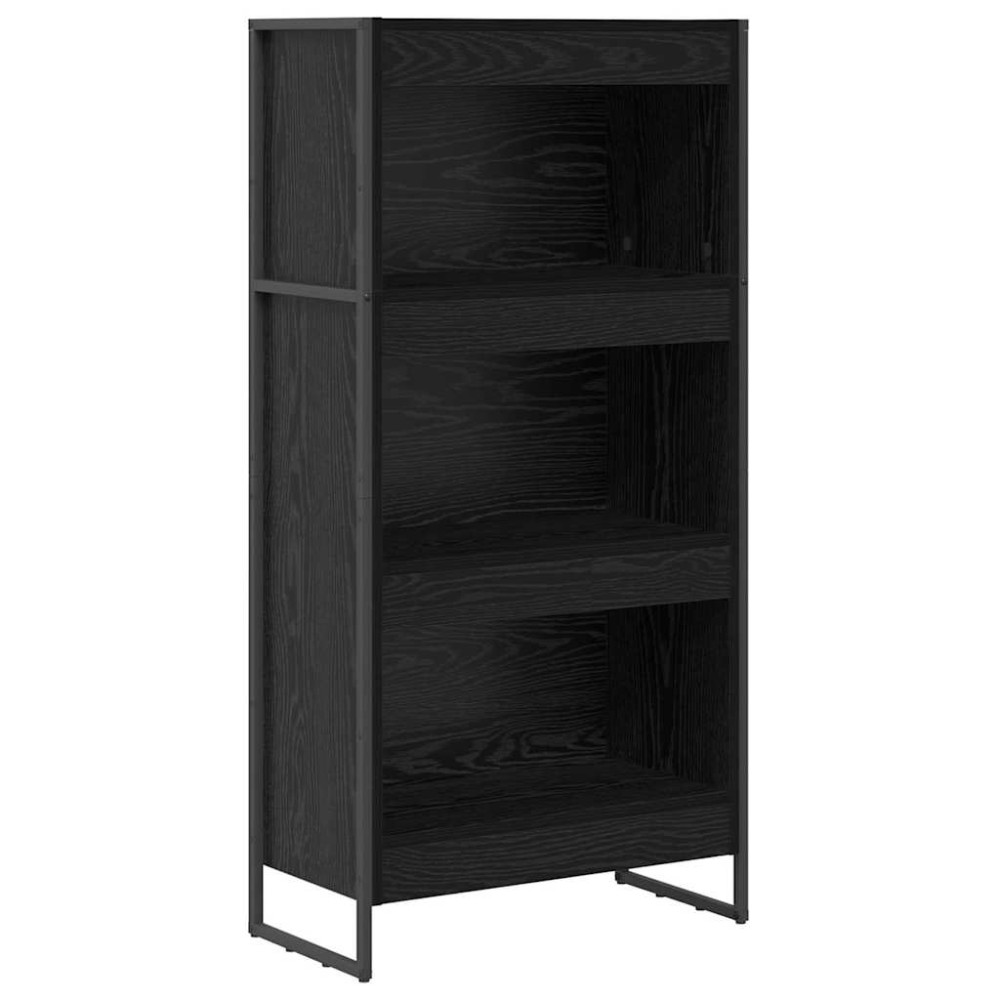 Produktbild för Bokskåp Svart Ek 60 x 30 x 121 cm Konstruerat trä