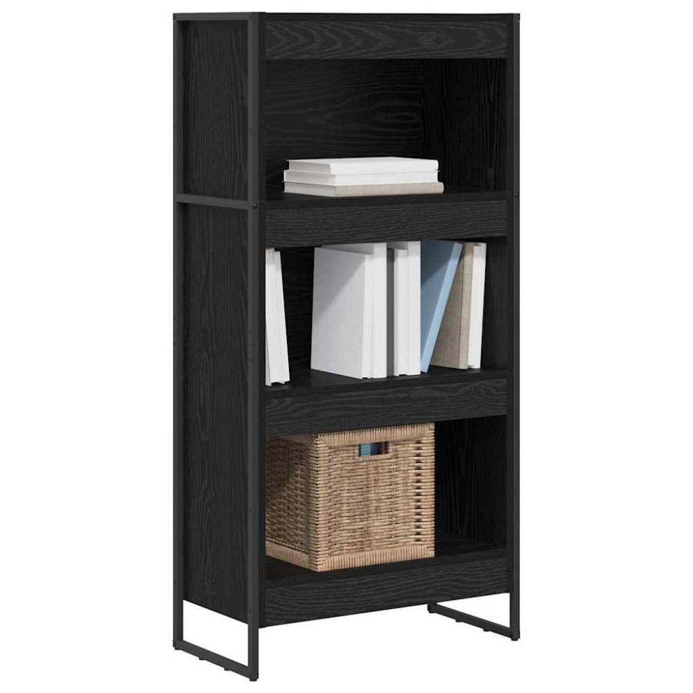 Produktbild för Bokskåp Svart Ek 60 x 30 x 121 cm Konstruerat trä