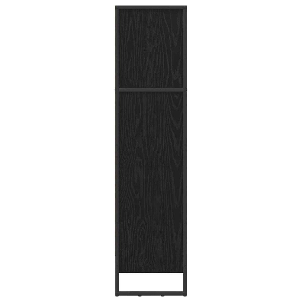 Produktbild för Bokskåp Svart Ek 60 x 30 x 121 cm Konstruerat trä