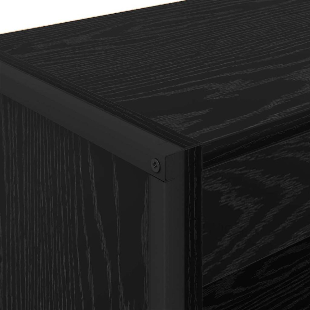 Produktbild för Bokskåp Svart Ek 60 x 30 x 121 cm Konstruerat trä