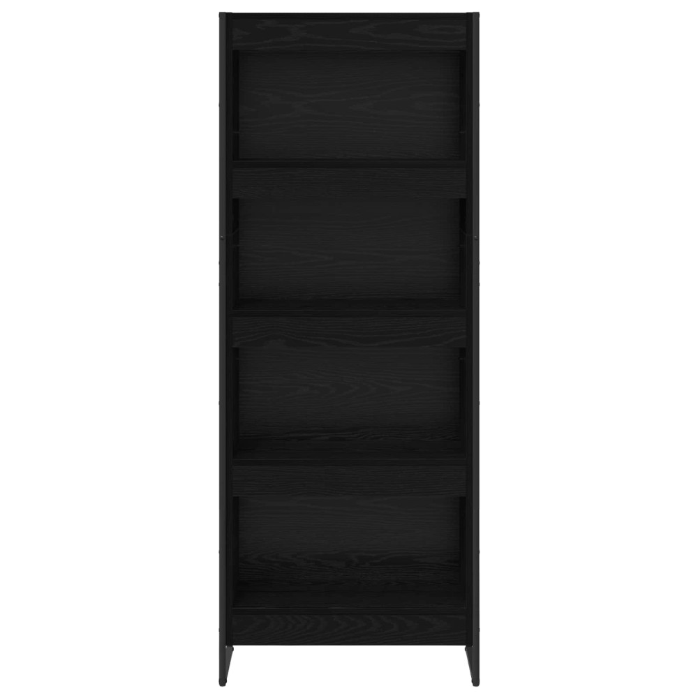 Produktbild för Bokskåp Svart Ek 60 x 30 x 155 cm Konstruerat trä