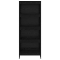 Produktbild för Bokskåp Svart Ek 60 x 30 x 155 cm Konstruerat trä
