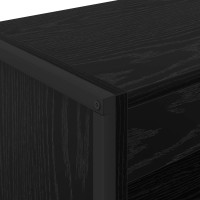 Produktbild för Bokskåp Svart Ek 60 x 30 x 155 cm Konstruerat trä