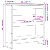 Produktbild för Bokskåp Svart Ek 80 x 30 x 86,5 cm Konstruerat trä