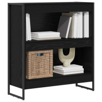 Produktbild för Bokskåp Svart Ek 80 x 30 x 86,5 cm Konstruerat trä