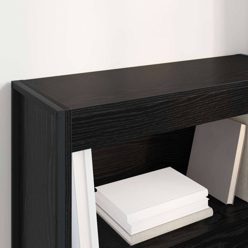 Produktbild för Bokskåp Svart Ek 80 x 30 x 86,5 cm Konstruerat trä