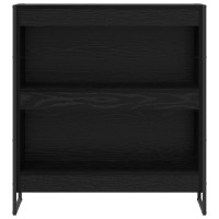 Produktbild för Bokskåp Svart Ek 80 x 30 x 86,5 cm Konstruerat trä