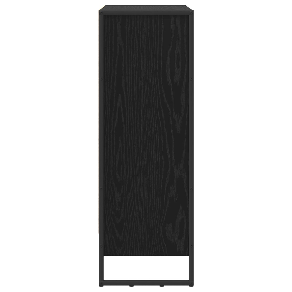 Produktbild för Bokskåp Svart Ek 80 x 30 x 86,5 cm Konstruerat trä