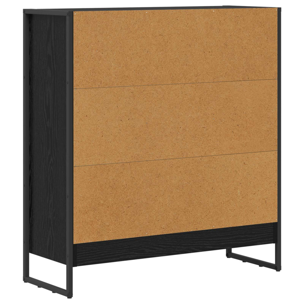 Produktbild för Bokskåp Svart Ek 80 x 30 x 86,5 cm Konstruerat trä