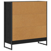 Produktbild för Bokskåp Svart Ek 80 x 30 x 86,5 cm Konstruerat trä