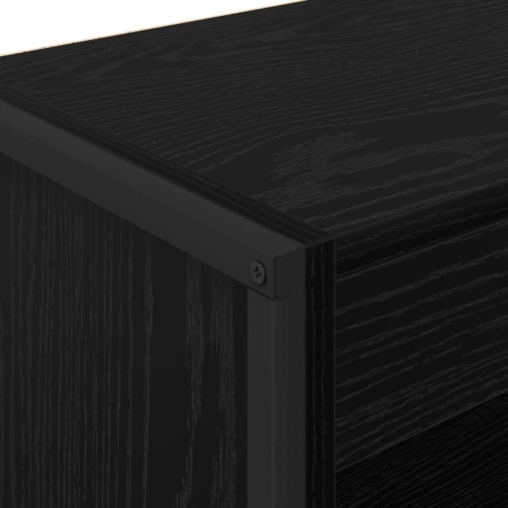 Produktbild för Bokskåp Svart Ek 80 x 30 x 86,5 cm Konstruerat trä